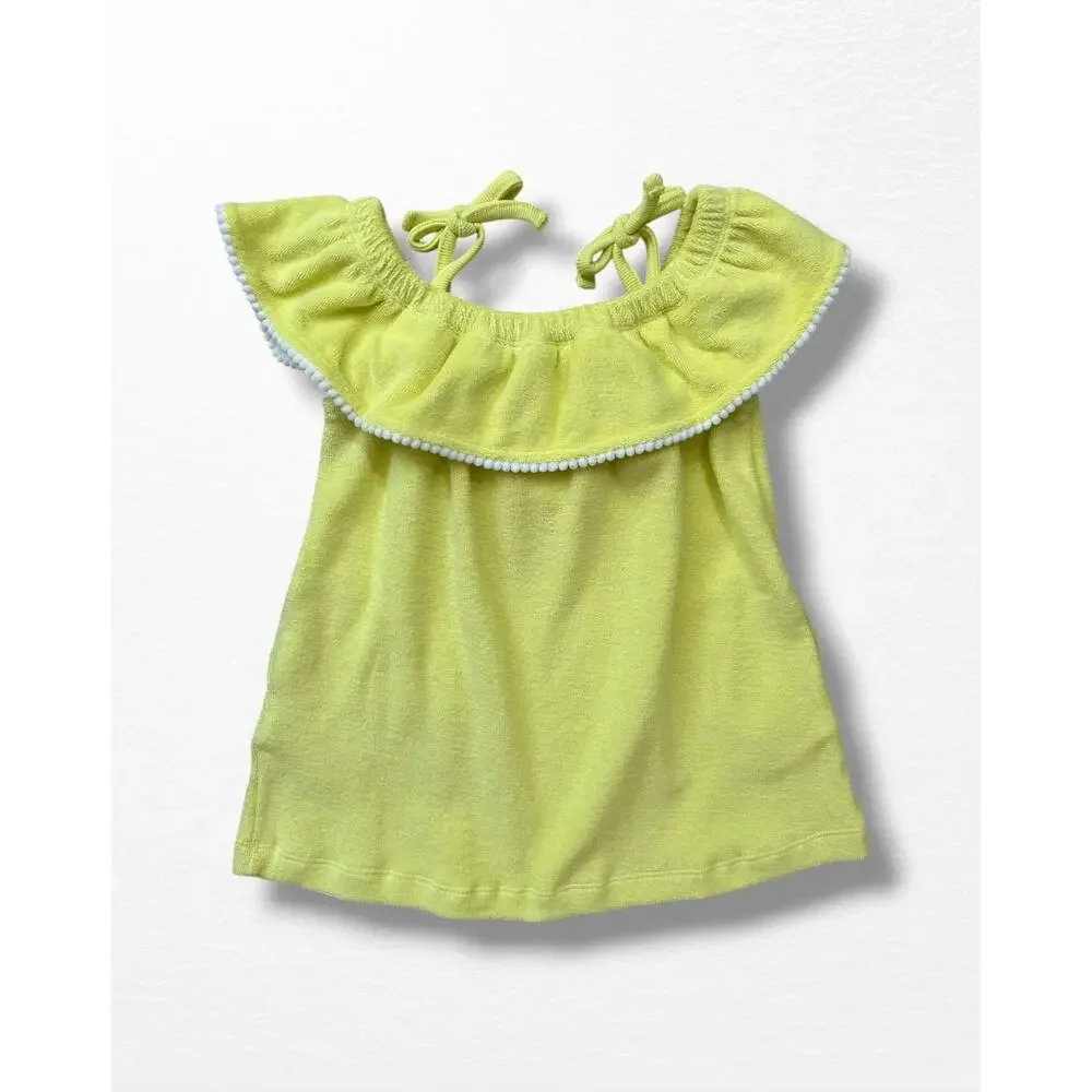 NWT Kate Quinn Organic Terry Off-Shoulder Ruffle Tunic, 18-24 Months